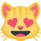 Smiling Cat Face With Heart-Eyes emoji on Facebook